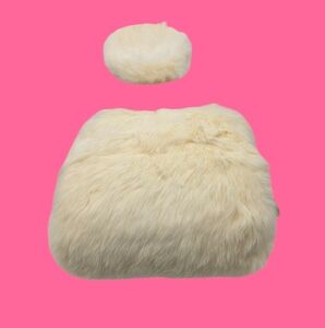 MCM Vintage Girls Rabbit Fur Muff & Fascinator Hat Satin Lined Muff